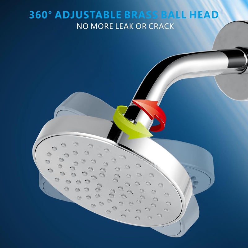 Nuodan High Pressure Shower Head - 4.7“ Powerful Bathroom Pressure Boosting Rain Showerhead - Perfect Universal Replacement for Rainfall Shower Heads (2 Pack, Chrome) - Image 5